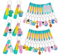 Runxin 28 Pop It Fidget Toy con Llaveros de Animales, Regalos Cumpleaños Niños Colegio | Detalles Cumpleaños Niños,Divertidos Fidget Juguete Llavero para Fiestas Infantiles