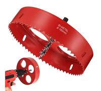 RunXinDa Sierra de corona de 160 mm, HSS, M42, juego de sierras de corona de 160 mm, broca con vástago hexagonal y taladro, para madera, plástico, placas de yeso, chapa, placas de metal finas y más