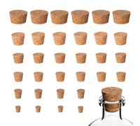 runxsam 50 pcs Tapones de Corcho cónicos Naturales, 6 tamaños Surtidos