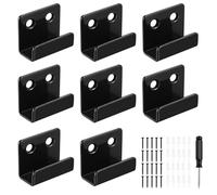 runxsam 8 Pcs Gancho de Pared Resistente, Soporte en U, Ganchos de Pared de Acero Inoxidable en U para Azulejos de Cerámica Espejos Garaje Baño Cocina, Ancho Interior de 10 mm, Negro