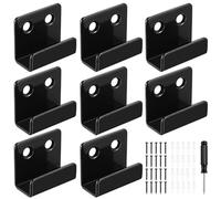 runxsam 8 Pcs Gancho de Pared Resistente, Soporte en U, Ganchos de Pared de Acero Inoxidable en U para Azulejos de Cerámica Espejos Garaje Baño Cocina, Ancho Interior de 15 mm, Negro