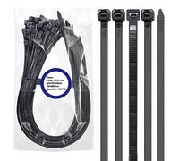 RUNYU 50 Piezas Bridas para Cables, 600mm x 8.8mm Bridas Largas Ties Heavy Duty 90 kg de Resistencia a la Tracción, Bridas de Nailon Resistentes a Los Rayos UV, Bridas Negras