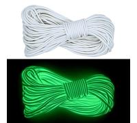 RUNYU Luminosa Paracord 550 4mm Cuerda Luminosa 9 Hebras Fluorescente Cuerda Paracaidas Brilla en la Oscuridad, Total: 31m - Soportar el Peso MAX. 250kg