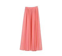 Runyue Maxi Falda De Gasa Larga para Mujer Cintura Alta Elástica Fiesta Ceremonia Elegante Sandía roja 100CM