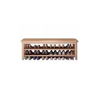 RUNZE765Z Almacenamiento de Entrada Zapatero for Entrada del hogar, Zapatero de Madera Maciza, Estante Multifuncional for Zapatos Sentado Gestión de Calzado(A,Medio)