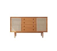 RUNZE765Z Mesa pequeña Salon Aparador de ratán con Puertas y cajones for Almacenamiento, aparador Comedor for Sala Estar, Pasillo Mesa de Centro Salon(100 * 42 * 80cm)