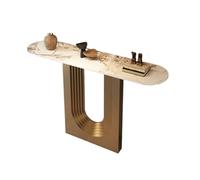 RUNZE765Z Mesita Auxiliar Mesa de Panel Piedra Decorativa del Pasillo la Sala Estar encimera Entrada Acero Inoxidable para el recibidor(XXL)