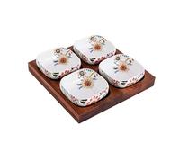 RUNZE765Z Tazones para Salsa Cuenco for Aperitivos, Plato compartimentado de cerámica for el hogar Creativo, Juego de Platos for Aperitivos, Plato pequeño bajo vidriado, Plato Dim Sum Tazas de Salsa