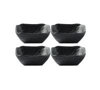 RUNZE765Z Tazones para salsa Plato de condimentos for el hogar de 4 piezas, plato for salsa de soja, cuenco de inmersión Simple a la moda, plato for aperitivos, aperitivos Tazas de Salsa(Negro)