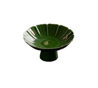 RUNZE765Z Tazones para Salsa Plato de pastelería Zen, Plato Alto Creativo, Plato Exquisito de Dim Sum, Plato de Aperitivos, Cuenco Redondo for inmersión Tazas de Salsa(Dark Green)