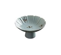 RUNZE765Z Tazones para Salsa Plato de pastelería Zen, Plato Alto Creativo, Plato Exquisito de Dim Sum, Plato de Aperitivos, Cuenco Redondo for inmersión Tazas de Salsa(Blue)