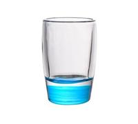 RUNZE765Z Vasos de cocina Vaso de chupito con base color, 1,5 oz. Vasos transparentes gruesa for whisky, tequila, vodka, licores y aguardientes para zumos(Blue)