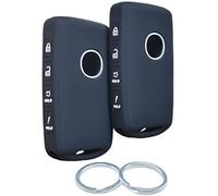RUNZUIE 2 Llaveros Inteligentes de Silicona Con 4 Botones Compatibles Con Mazda 3 6 CX-30 CX-5 CX-9 CX-50 (Negro)