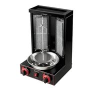 RUODATONLY MáQuina para Asar Shawarma,2 quemadores, MáQuina para Asar Kebab Vertical EléCtrica, MáQuina para Asar A La Parrilla Horno De Asador Giroscópico, para El Hogar, Restaurante Black