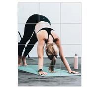 Ruomeng Azulejos de Espejo de Gimnasio en casa, 10 x 10 Pulgadas, 12 Piezas de Espejo de Longitud Completa, Espejo de Pared sin Marco para Gimnasio en casa, Dormitorio, Puerta y baño