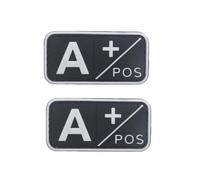 Ruoming 2 piezas de goma suave de PVC 3D para exteriores, tipo médico de sangre, insignia de gancho de rescate, insignia de moral, accesorio de bricolaje (blanco A+)