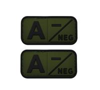 Ruoming 2 piezas de goma suave de PVC 3D para exteriores, tipo médico de sangre, insignia de gancho de rescate, insignia de moral, accesorio de bricolaje (verde A-)
