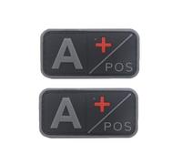 Ruoming 2 piezas de goma suave de PVC 3D para exteriores, tipo médico de sangre, insignia de gancho de rescate, insignia de moral, accesorio de bricolaje (gris A+)