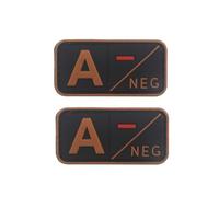 Ruoming 2 piezas de goma suave de PVC 3D para exteriores, tipo médico de sangre, insignia de gancho de rescate, insignia de moral, accesorio de bricolaje (marrón A-)