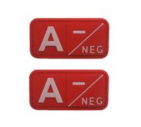 Ruoming 2 piezas de goma suave de PVC 3D para exteriores, tipo médico de sangre, insignia de gancho de rescate, insignia de moral, accesorio de bricolaje (rojo A-)