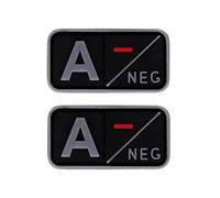 Ruoming 2 piezas de goma suave de PVC 3D para exteriores, tipo médico de sangre, insignia de gancho de rescate, insignia de moral, accesorio de bricolaje (gris A-)