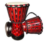 RUOSWTE Tambor africano, djembe, bongo congo, parte superior de tambor de piel de cabra, caoba tallada a mano, no fabricado en China