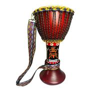 RUOSWTE Tambor africano Djembe, con correas coloridas, piel de cabra vieja, bongo, Congo, tambor pintado a mano, decoración artística