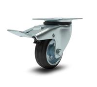 RUOTE GIREVOLI CON FRENO 125/100/80 mm ROTELLE SILENZIOSE PIROETTANTI IN GOMMA, PER CARRELLO CARICHI PESANTI MOBILI,ELETTRODOMESTICI, BANCHI DA LAVORO (80 mm, 1)