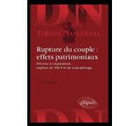 Rupture Du Couple : Effets Patrimoniaux. Divorces Et Séparation Ruptur