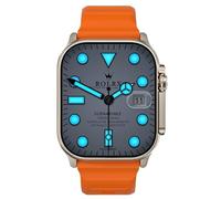 RUQIU Microwear Microwear U9 Plus 2024 Reloj inteligente Serie 9 Brújula 2.2 Pantalla grande IP68 49mm GPS Route Track Hombres Sport Original Smartwatch Hombres (Naranja)