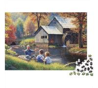 Rural Mill Puzzles 1000 Piezas Papel Reciclado Autumn Lyscape Puzzle para Boy & Girl Divertido Present & Activity para Casa Great Gift para Child‘s Birthday 38x26cm/1000pcs