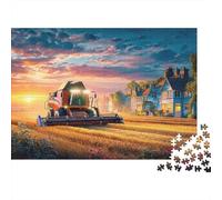 Rural Tractor Scene 1000 Piece Fun Present Rural Sunset Scene for Adults & Kids Activity for Home Gift 52x38cm/1000pcs
