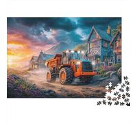 Rural Tractor Scene 1000 Piece Jigsaw Puzzle Digital Fantasy Art for Adults Teens Educational Game Decompression 52x38cm/1000pcs
