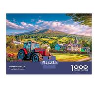 Rural Tractor Scene 1000 Piezas Cartón Premium Pastoral Countryside Art Paquete Rompecabezas Familias Apasionadas Juego Familiar Estimulante Decoración Interior Idea Regalo 70x50cm/1000pcs