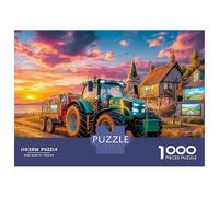Rural Tractor Scene 1000 Piezas Cartón Premium Pastoral Countryside Style Paquete Rompecabezas Apasionados Juego Familiar Divertido Decoración Mural 70x50cm/1000pcs