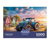 Rural Tractor Scene 1000 Piezas Cartón Premium Vintage Countryside Art Style Set Regalo Rompecabezas Ados Apasionados Juego Familiar Estimulante Decoración Interior Regalo Familia 52x38cm/1000pcs