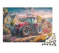 Rural Tractor Scene Adult Jigsaw for Wall Decor Rural Countryside Digital Art Educational Game Decompression 1000Pc 52x38cm/1000pcs