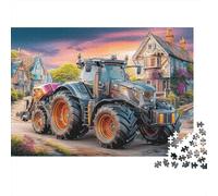 Rural Tractor Scene Challenging & Brainteasing Puzzle Rural Farm Scene Style for Adults & Kids Age 12 Years Up 52x38cm/1000pcs