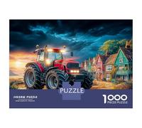 Rural Tractor Scene Puzzle De 1000 Piezas - Arte Fantasía Pueblo Rural Desconexión Digital - Cartón Reciclado 38x26cm/1000pcs