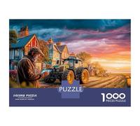 Rural Tractor Scene Puzzle De 1000 Piezas - Escena Tractor Rural Desconexión Digital - Cartón Reciclado 70x50cm/1000pcs