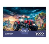 Rural Tractor Scene Puzzle De 1000 Piezas - Estilo Escena Pueblo Rural Desconexión Digital - Cartón Reciclado 38x26cm/1000pcs