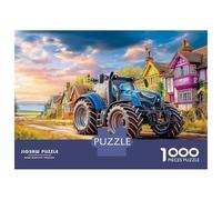 Rural Tractor Scene Puzzle De 1000 Piezas - Ilustración Campo Vibrante Desconexión Digital - Cartón Reciclado 38x26cm/1000pcs