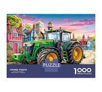 Rural Tractor Scene Puzzle De 1000 Piezas - Ilustración Escena Granja Rural Práctica De Mindfulness - Acabado Premium 38x26cm/1000pcs
