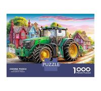 Rural Tractor Scene Puzzle De 1000 Piezas - Ilustración Pueblo Colorida Desconexión Digital - Cartón Reciclado 52x38cm/1000pcs