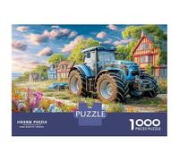 Rural Tractor Scene Puzzle De 1000 Piezas - Ilustración Rural Campo Desconexión Digital - Cartón Reciclado 52x38cm/1000pcs