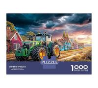 Rural Tractor Scene Puzzle De 1000 Piezas - Paisaje Pueblo Colorido Desconexión Digital - Cartón Reciclado 52x38cm/1000pcs