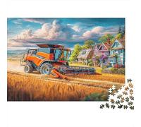 Rural Tractor Scene Puzzle for Adults & Kids Rural Countryside Scene 1000Pc Educational Games for Wall Decor 38x26cm/1000pcs