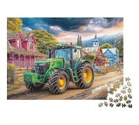 Rural Tractores Scene Rompecabezas 1000 Piezas Estilo del Paisaje de la Granja Vintage Coloridos Ilustrados Desafío Imposible Adultos Familia Regalo Hombre Mujer DIY 70x50cm/1000pcs