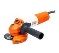 RURIS Amoladora angular eléctrica RA1200V 1200W, disco 125 mm, velocidad variable 3000-11000 rpm, sistema Power Off, herramienta versátil para corte y molienda de metal, hormigón, piedra, madera