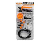 RURIS RS Easy Fit - Kit Completo de pulverizador Completo con 6 boquillas + delensor manómetro + Manguera 1,2 m + Adaptador Boquilla de Flor Doble cónica, señal de latón Regulable 3 Agujeros